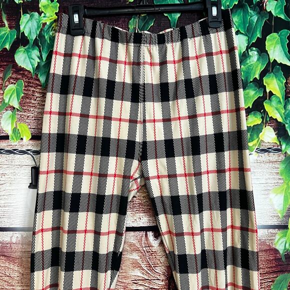Nova Check Designer Inspired Leggings Full Length One Size M L XL Plaid Striped - Picture 2 of 5